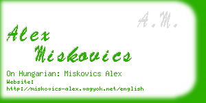 alex miskovics business card